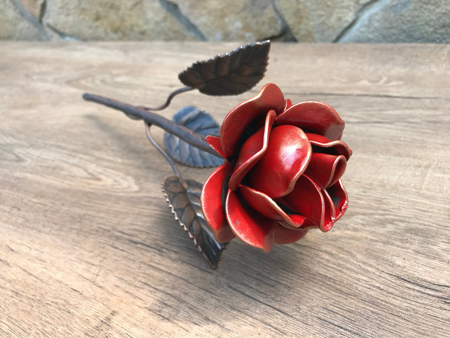 Metal rose, 6th anniversary gift, iron anniversary, hand forged rose, metal sculpture, iron rose, metal roses, steel rose, iron gift for her