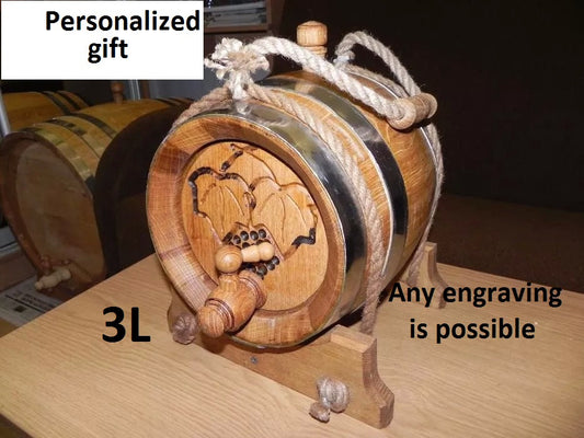 Personalized barrel, custom barrel, 5th anniversary, wooden gift, wooden anniversary, wine barrel, whiskey barrel, whiskey decanter, tequila