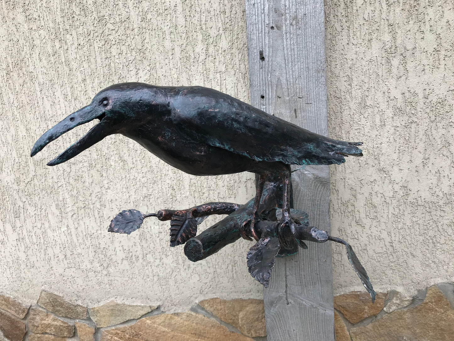 Crow, iron crow, metal sculpture, metal figurine, art object, hand forged sculpture, crow figurine, metal art, metal wall art, crow decor