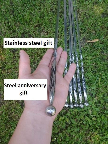 11th anniversary gift, skewers, grilling gift, stainless steel skewers, stainless steel gift,steel anniversary,barbecue,BBQ, grilled meat