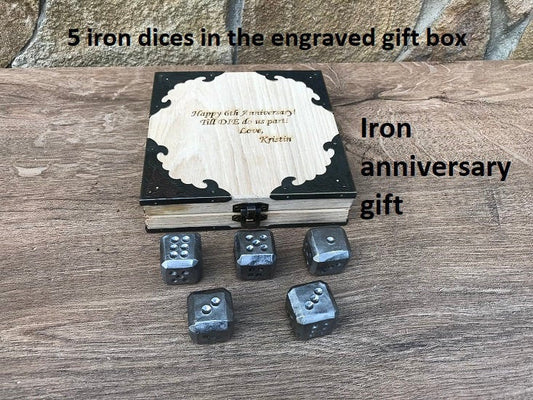 6th anniversary, iron anniversary, iron dices, iron gift, tabletop game, yahtzee, yardzee, iron wedding, iron anniversary gift, dices,gaming