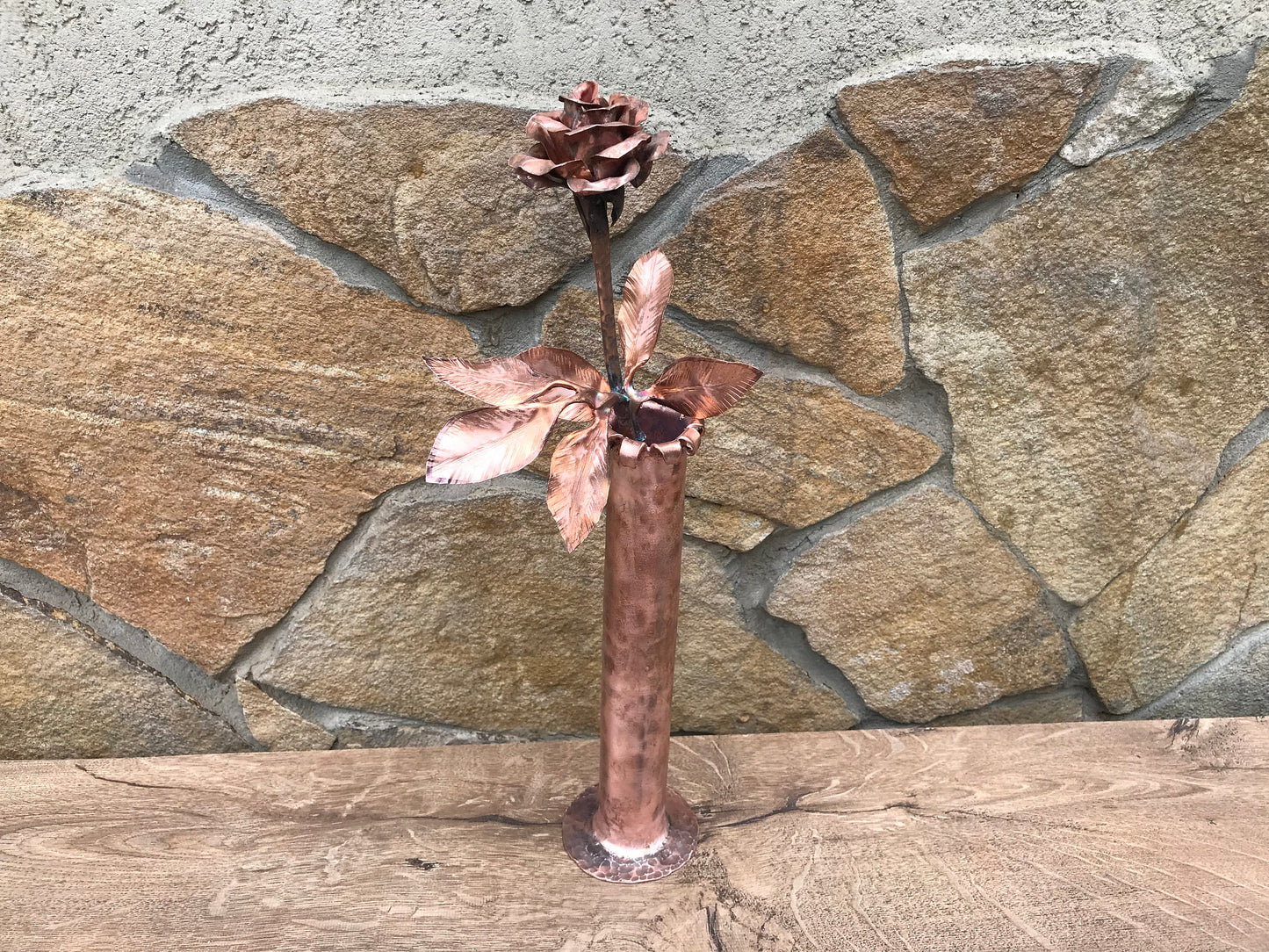 Copper rose, copper vase, copper gift, copper anniversary,7th anniversary,7 year gift,7 years,copper gift for her,copper gifts,copper flower