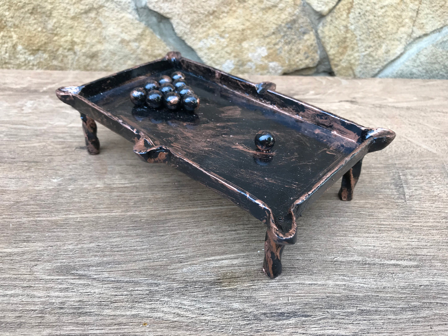 Hand forged ashtray, ash tray, ashtray, cigar ashtray, billiard, sport gift, billiard room decor, sport gift, sport decor, iron gift for him