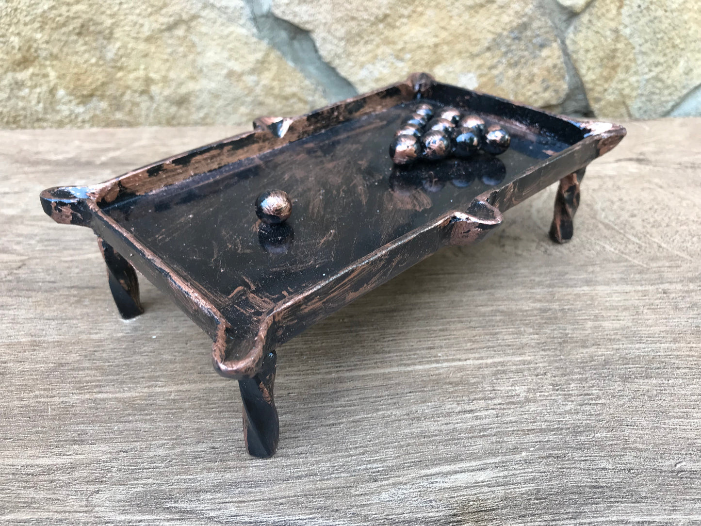 Hand forged ashtray, ash tray, ashtray, cigar ashtray, billiard, sport gift, billiard room decor, sport gift, sport decor, iron gift for him