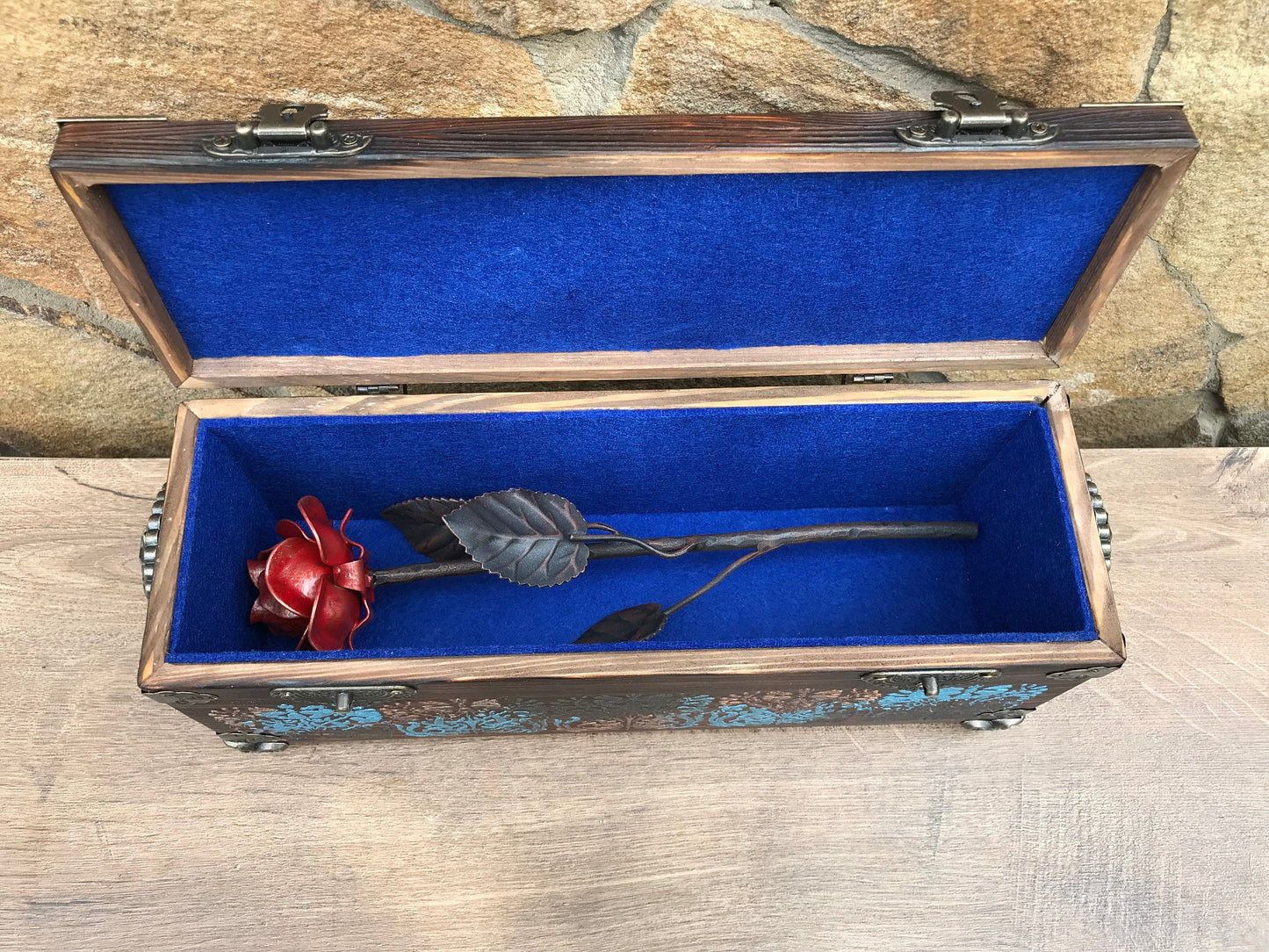Iron gift, iron anniversary gift, 6th anniversary, wooden anniversary, 5th anniversary, wedding anniversary, iron rose, iron decor, gift box