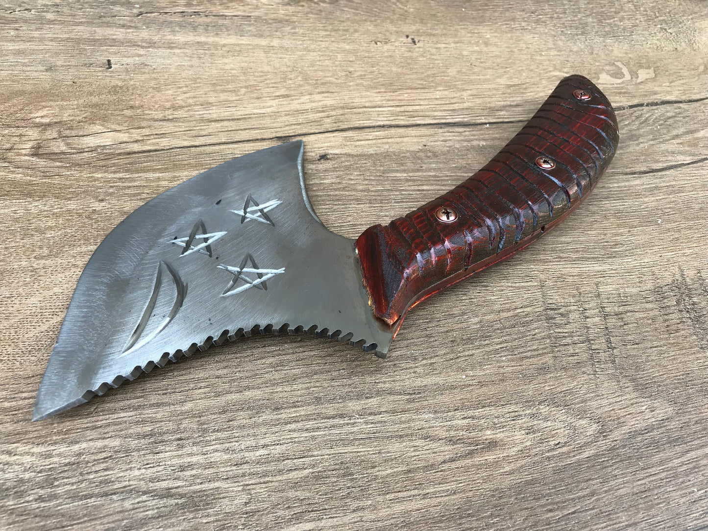 Kitchen axe, kitchen knife, meat cleaver, butchers knife, viking axe, medieval axe, wood carving, meat axe, tomahawk, Damascus steel, axe