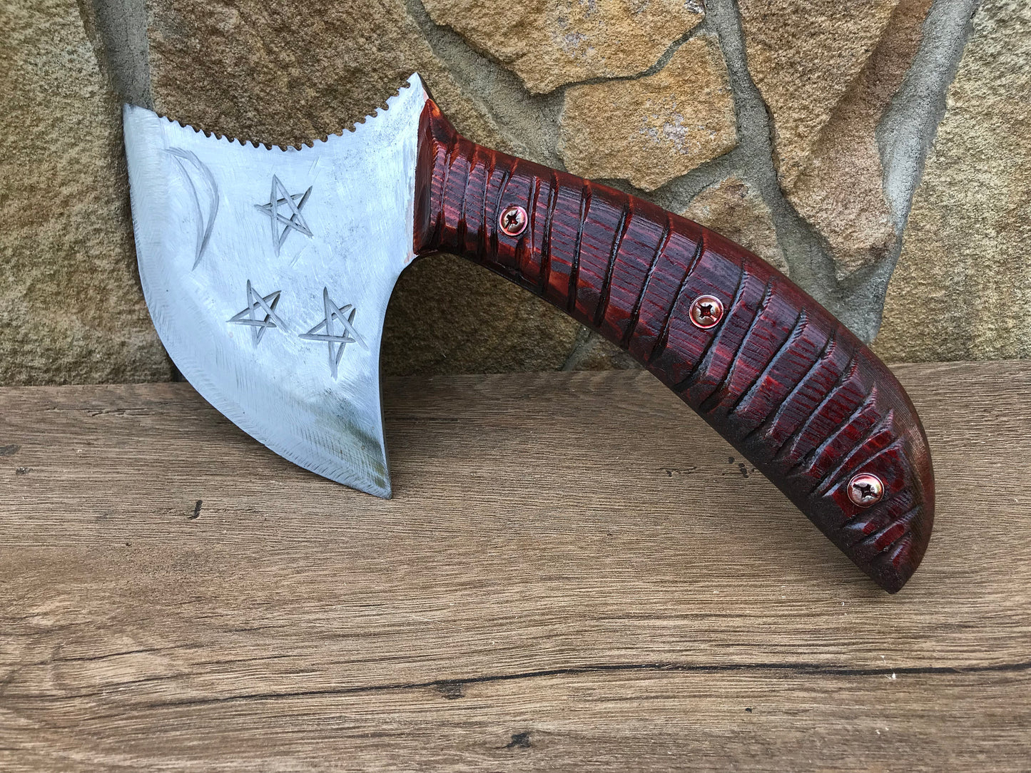 Kitchen axe, kitchen knife, meat cleaver, butchers knife, viking axe, medieval axe, wood carving, meat axe, tomahawk, Damascus steel, axe