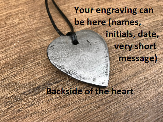 Engraved iron gift, 6th anniversary gift, iron anniversary, iron heart, iron necklace, iron gift, gift box, iron pendant, iron jewelry, love