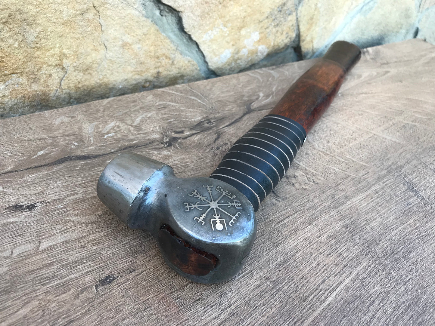 Custom hammer, viking hammer, engraved hammer, personalized hammer, customized hammer, triskele, Vegvisir,etched hammer,viking axe,mens gift