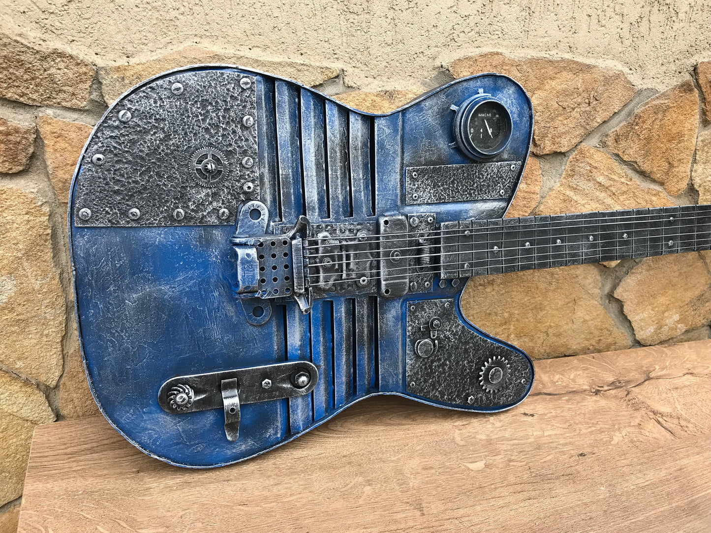 Fender guitar, steampunk guitar, guitar, steampunk sculpture, steampunk music, music sculpture, Fender collectible,stringed instrument,music