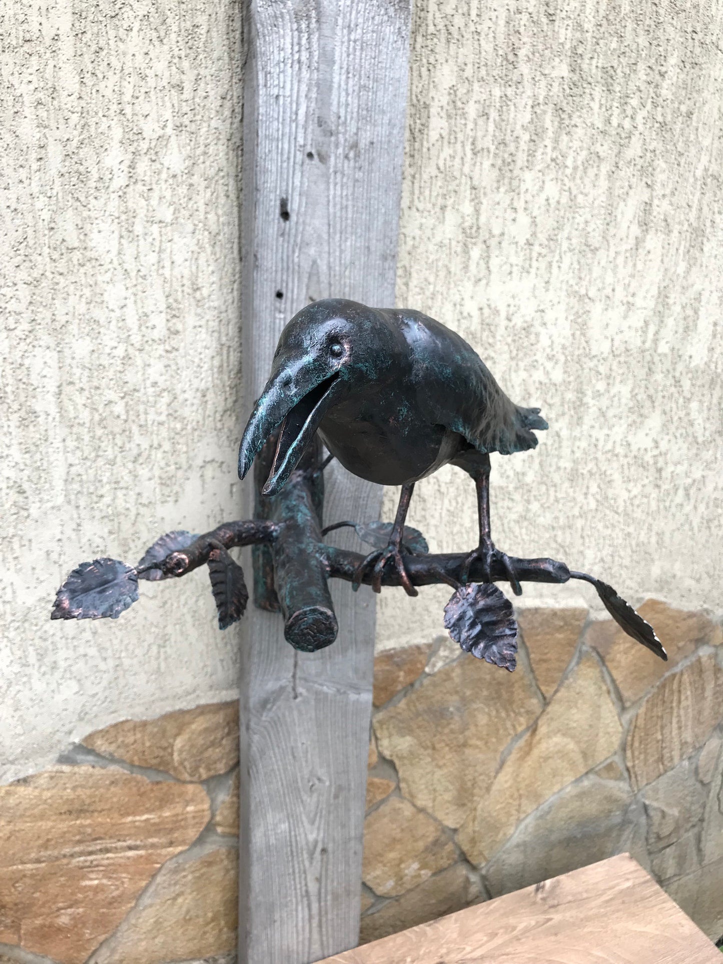 Crow, iron crow, metal sculpture, metal figurine, art object, hand forged sculpture, crow figurine, metal art, metal wall art, crow decor