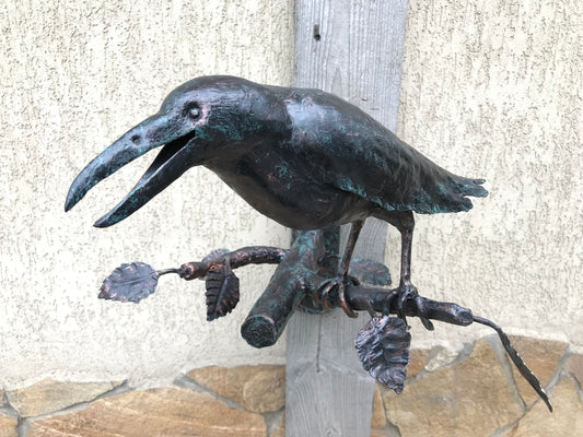 Crow, iron crow, metal sculpture, metal figurine, art object, hand forged sculpture, crow figurine, metal art, metal wall art, crow decor