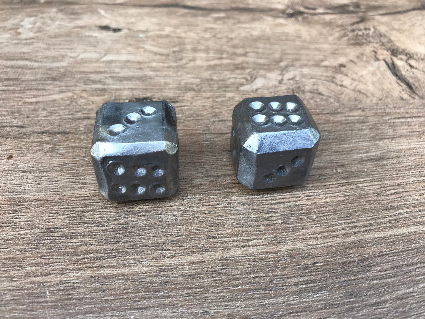Iron dices, 6th anniversary, iron gift, iron anniversary, set of dices, custom dice, gambling dice, gaming dice, dice games, tabletop game