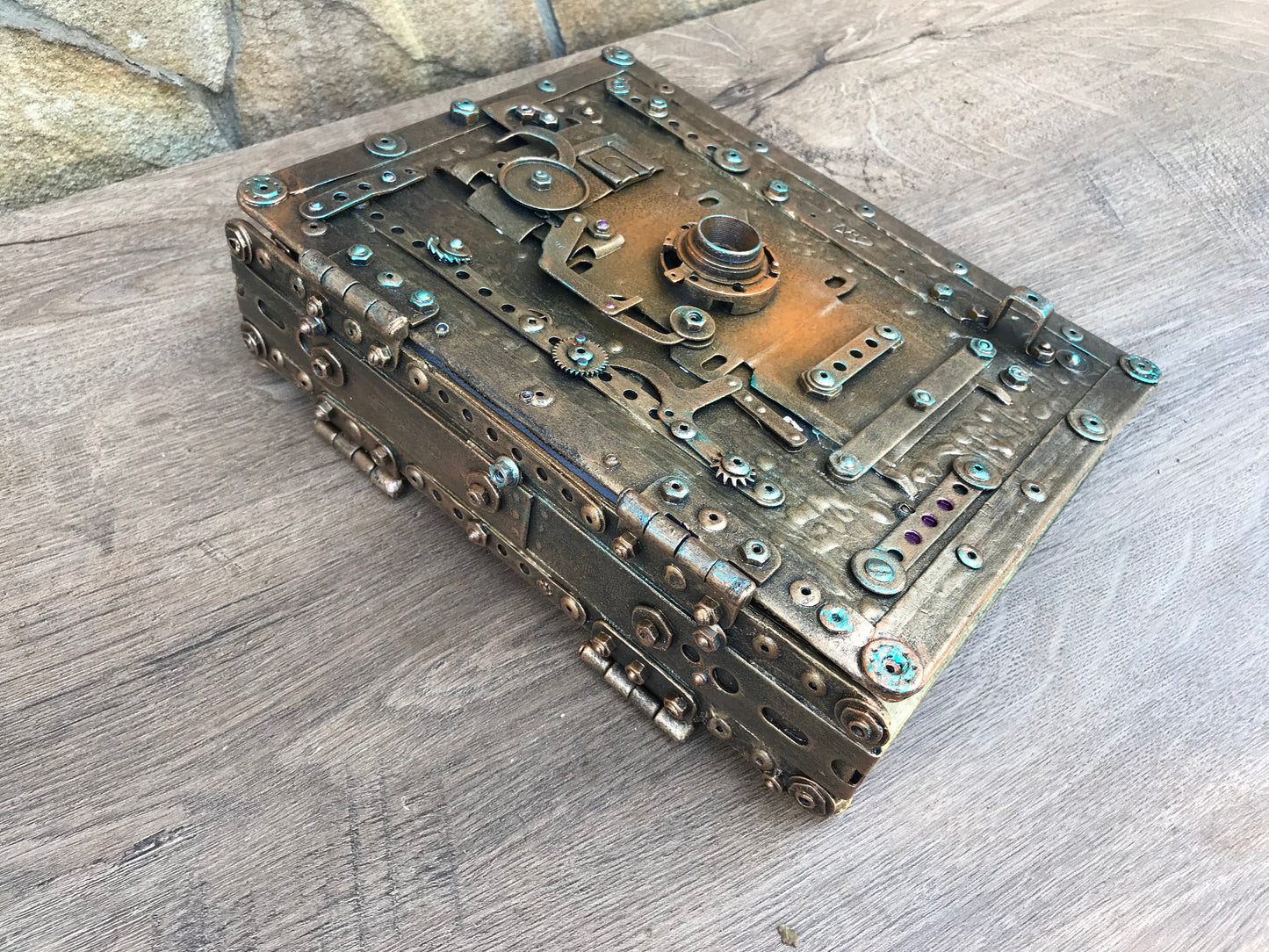 Steampunk photo album, industrial album, photo gifts, photo album, photo frame, photo, photo album cover,scrap metal welded,photo gift ideas