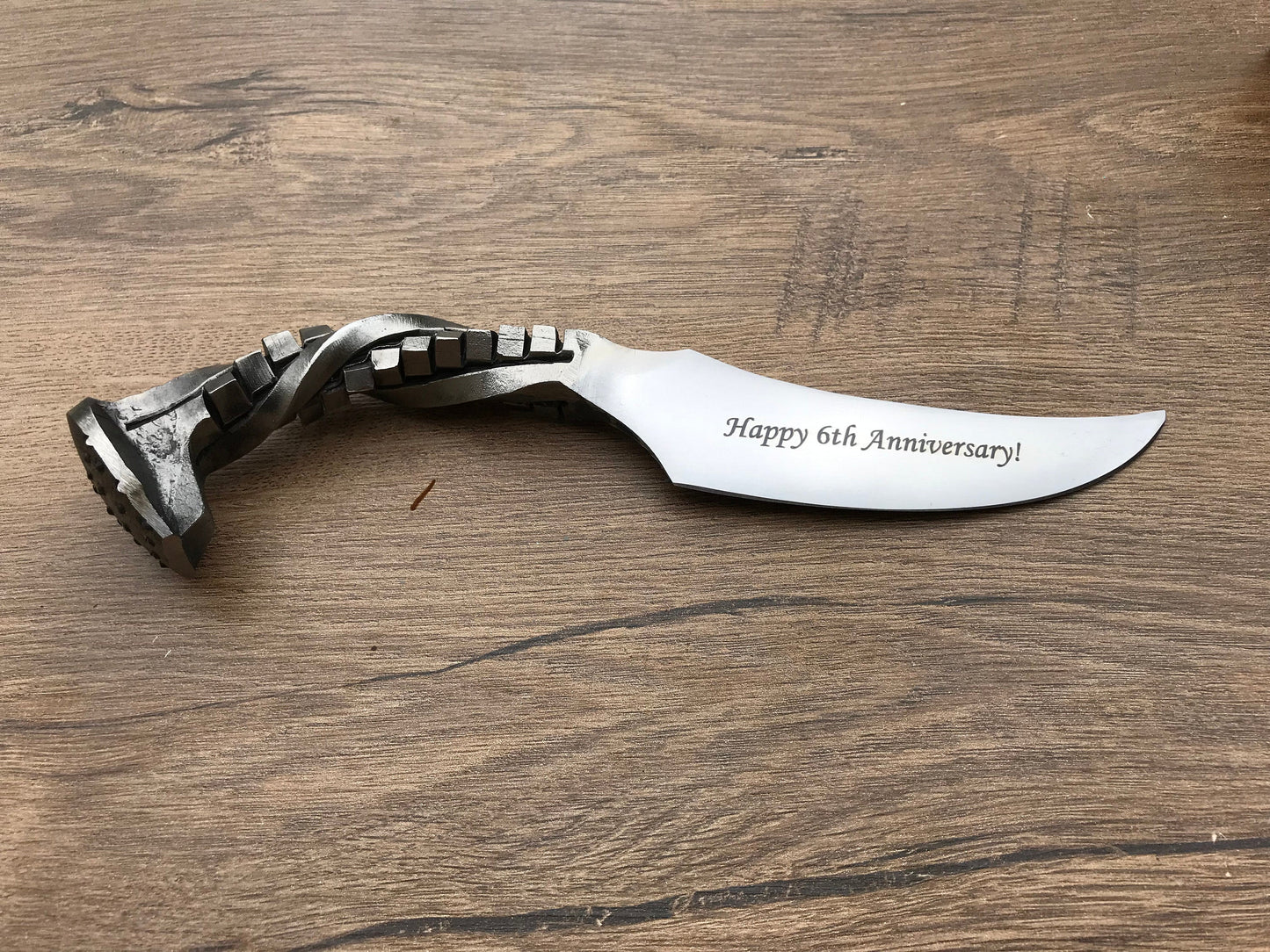 6th anniversary, 6 year anniversary, railroad spike knife, 6th anniversary gift for him, iron gift for him, iron anniversary gift for him