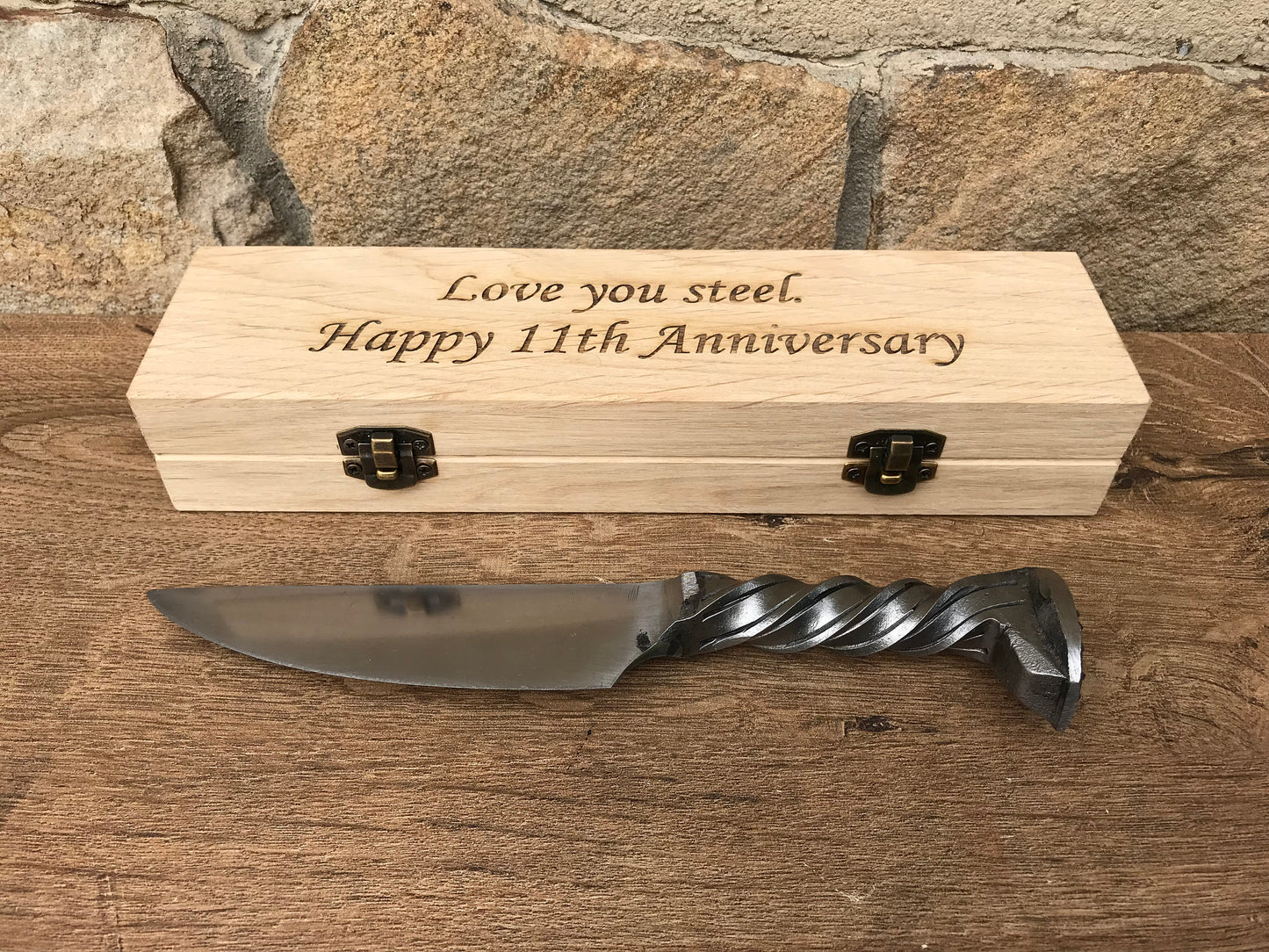 11th anniversary, railroad spike knife, iron anniversary, 11 year anniversary, forged in fire, dagger, present for him,railroad spike dagger