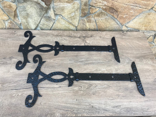 False hinges, pair of hinges, hardware, decorative hinges, door handle, strap hinges, door decor, antique hinges, hardware, door decor, axe