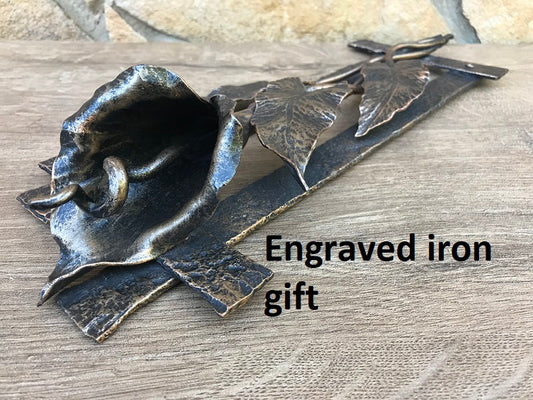 Calla lily, iron flower, iron anniversary gift, iron calla, iron lily, 6th anniversary, iron gift for her, Mother's day, 6 year anniversary