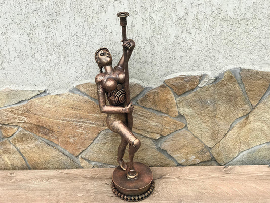 Steampunk sculpture, woman, woman sculpture, steampunk figurine, erotic art, iron athlet, steampunk gift, woman figurine,naked woman,ero art