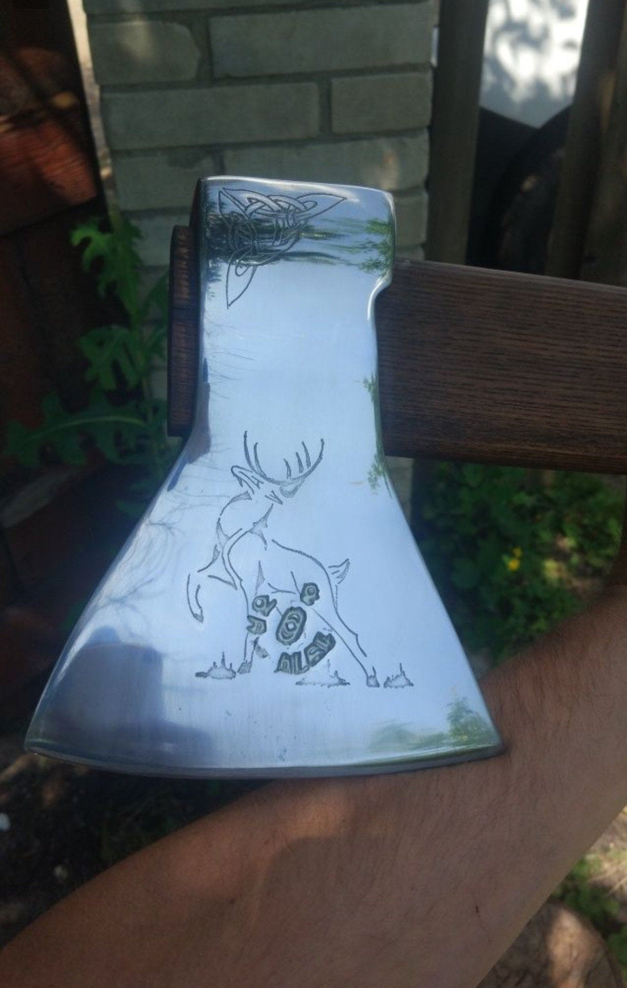 Axe, viking axe, tomahawk, hatchet, moose decor, moose gift, moose, mens gift, engraved axe, custom gift, knife, viking knife, mens birthday