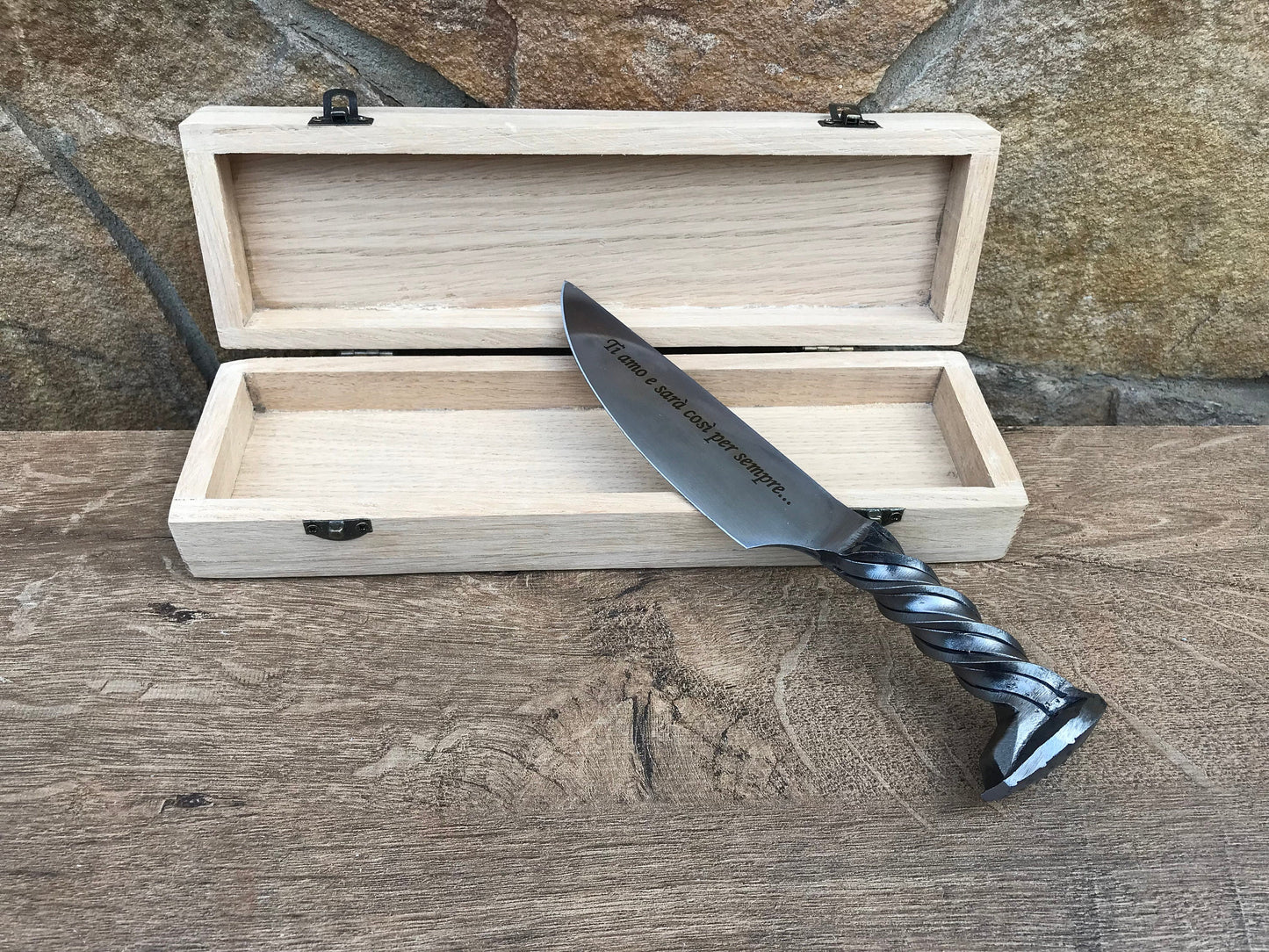 Iron gift, gift for him, mens gifts, engraved knife, railroad spike knife, iron anniversary, knife for groomsman, knife gift, knife gift box