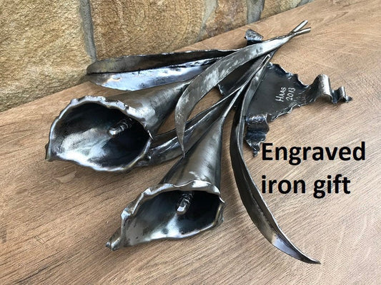 Calla lily, iron flower, iron anniversary gift, Christmas, 6th anniversary, iron gift for her, iron gifts, Mother's day, 6 year anniversary