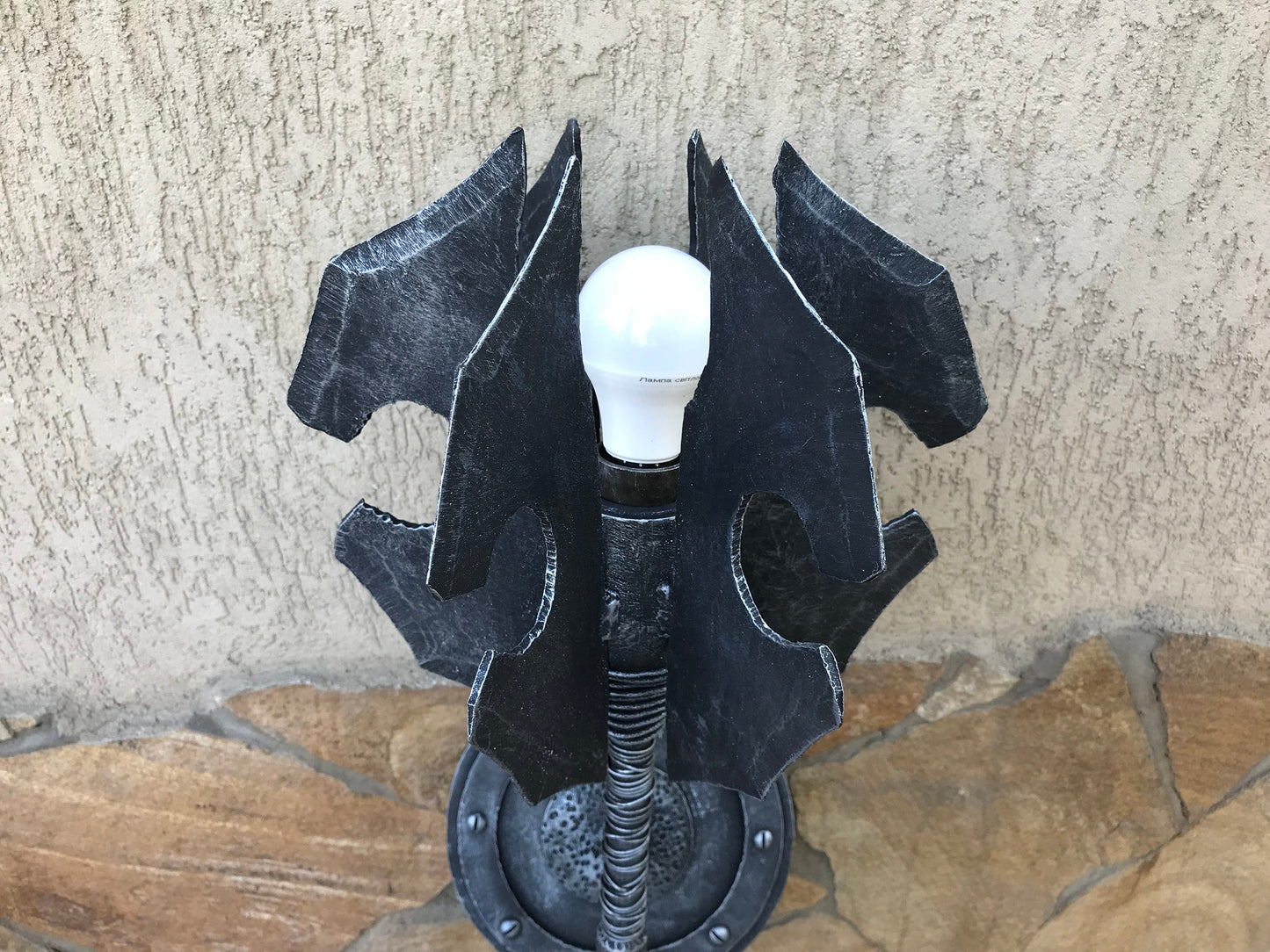 Wall sconce, mace, sconce light, wall lamp, mace, war mace, hand forged mace, flail, sconce, castle decor, medieval