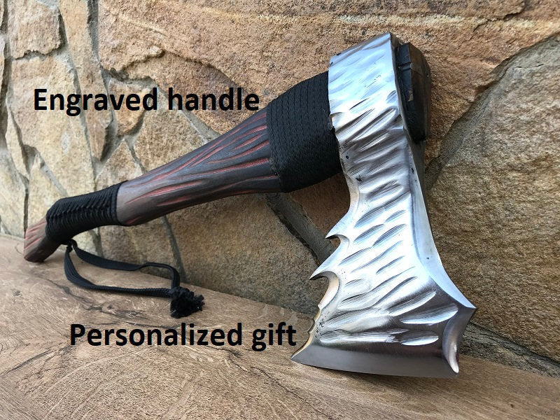 Gift for hunter, BBQ gift, viking axe, axe, hatchet, viking, wood cutting tools, steampunk, metal art,iron anniversary,kitchen axe,mens gift