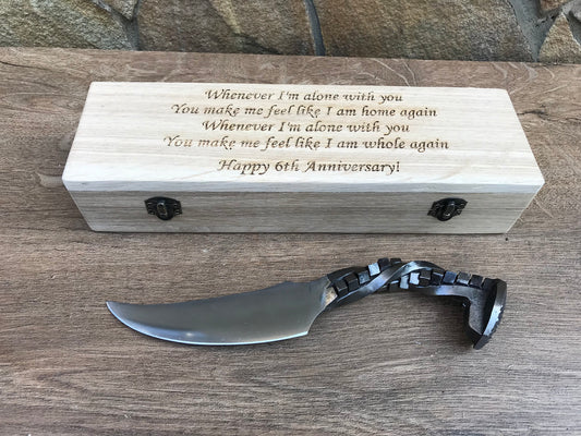 6 year anniversary, iron gift for him, railroad spike knife, sixth anniversary, 6th anniversary gift for him, iron anniversary gift for him