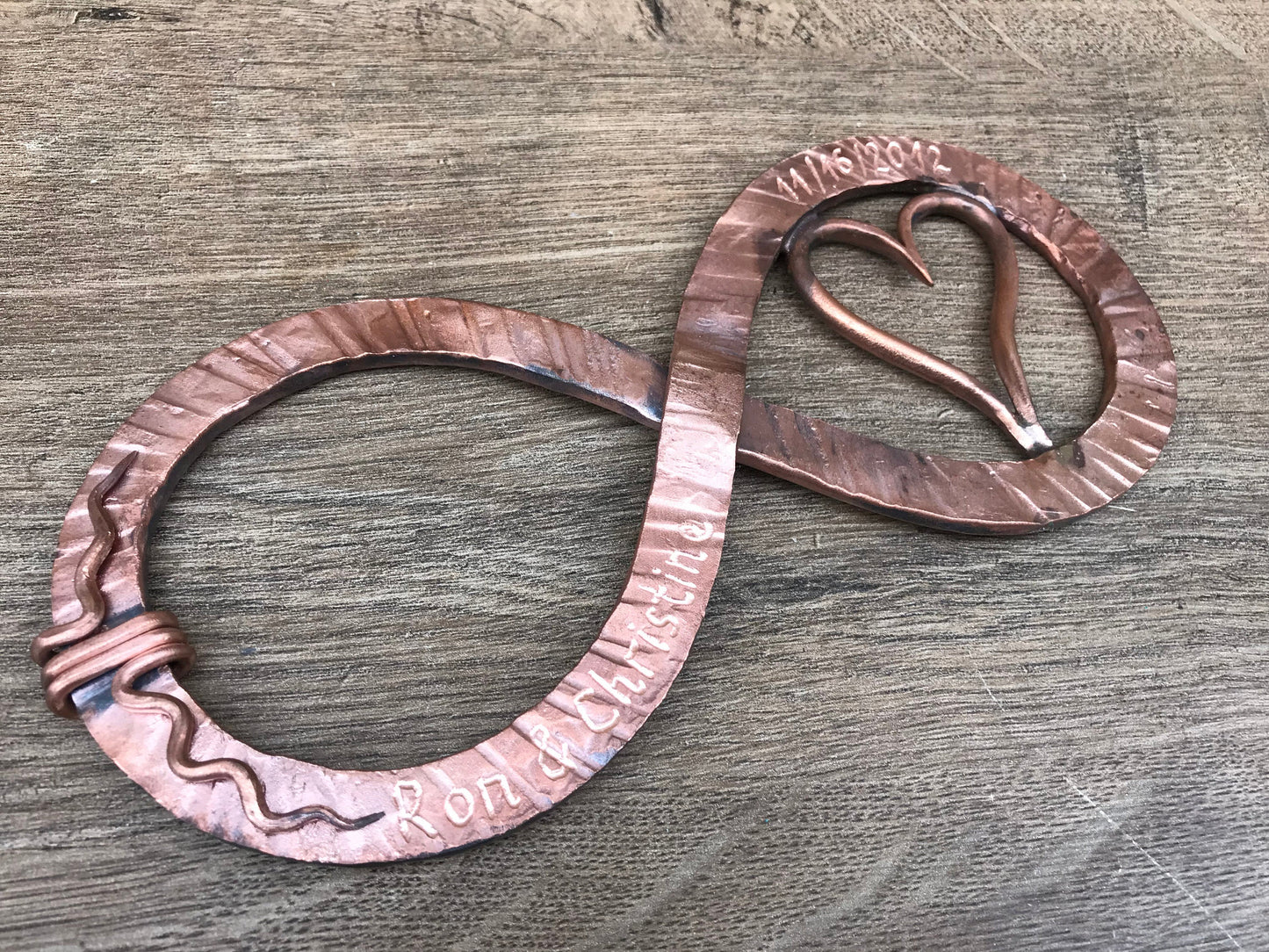 Copper anniversary gift, 7 year anniversary, copper gift,copper infinity sign,infinity sign,infinity sign decor,infinity art,7th anniversary