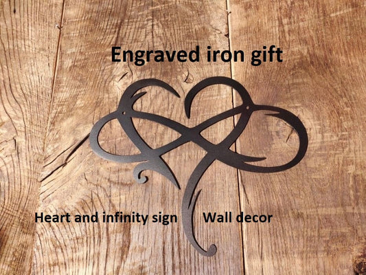 Iron gift, 6 year anniversary, 6th anniversary, engraved iron gift, heart, infinity sign, iron anniversary gift, iron heart, iron infinity