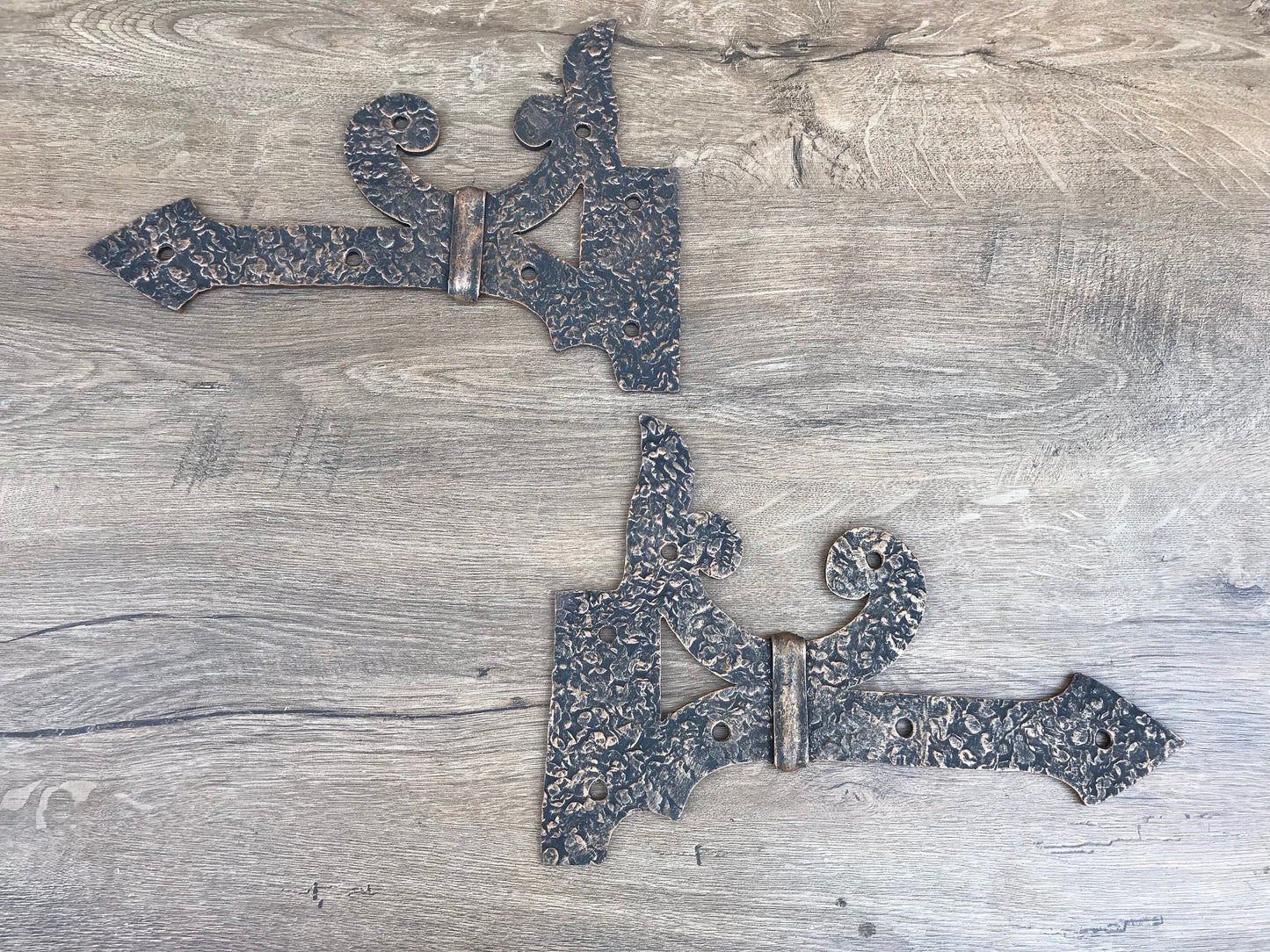 Shutter hinges, gate hinges, pair of hinges, cabinet hinges, furniture hinges, iron hinges, antique,strap hammered brackets,hand forged nail