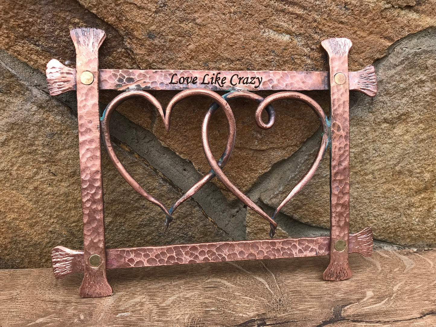 Copper hearts, copper frame, copper heart,copper gift for him,copper anniversary,7 year anniversary,copper gift,copper decor,7th anniversary