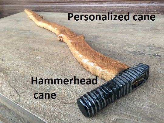Hammerhead cane, walking cane, walking stick cane hammer, walking stick, walking stick cane, cane, hammer, walking staff, mens cane,engraved