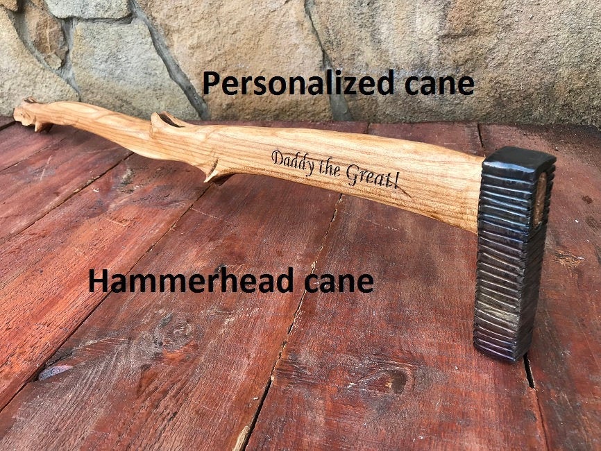 Hammerhead cane, walking cane, walking stick cane hammer, walking stick, walking stick cane, cane, hammer, walking staff, mens cane,engraved