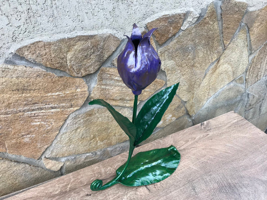 Tulip, iron tulip, iron gift for her, iron anniversary gift, iron gifts, Mother's day gift, 6th anniversary, iron flower, hand forged flower