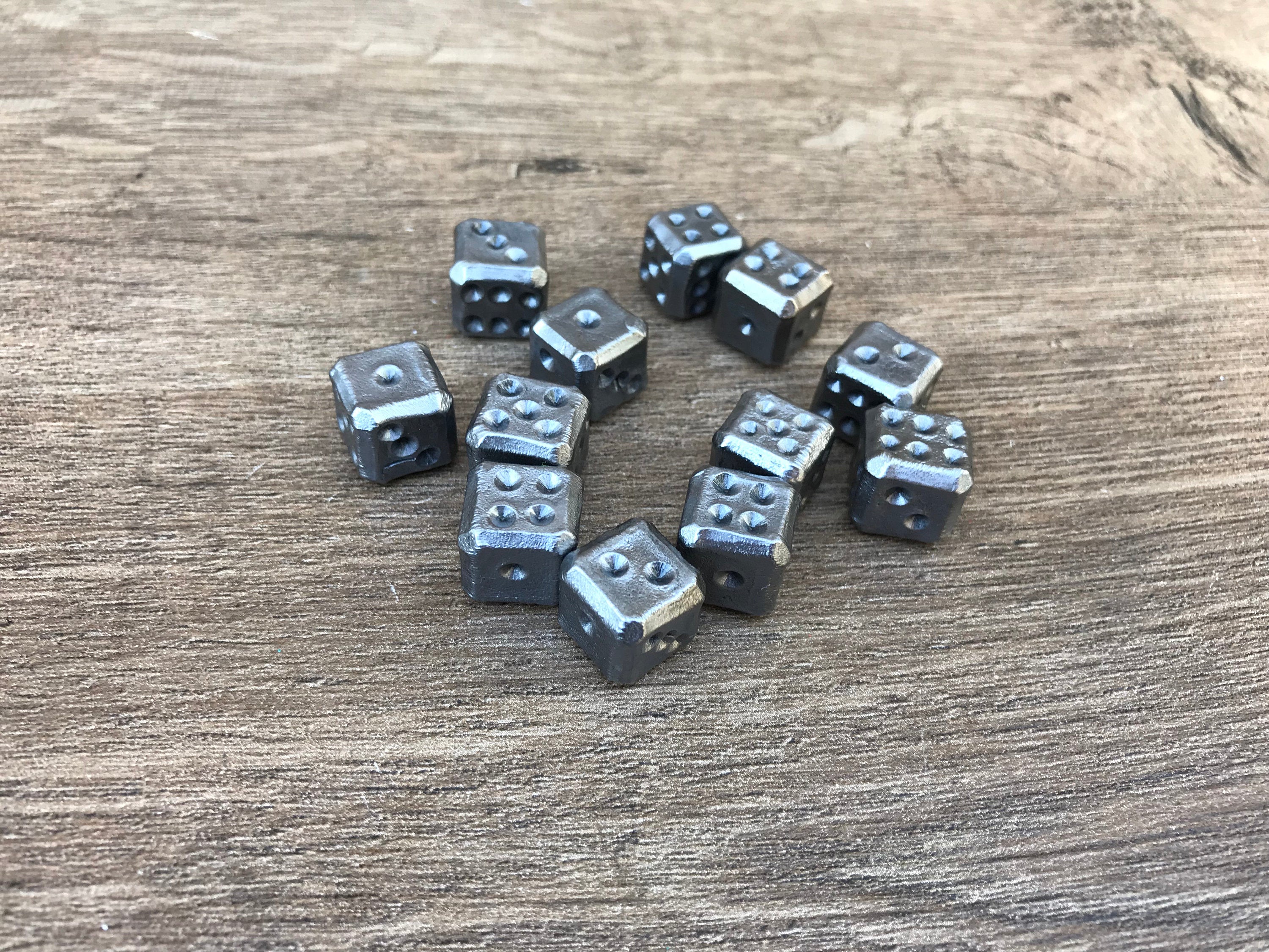 Iron dices, dices, set of 9 dices, hotsell dice games, tabletop gaming, board games, Forged dices, iron gift, gift for him, 6th anniversary, 6 year