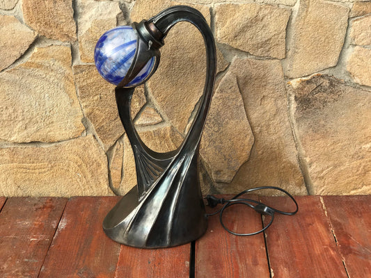 Table lamp mid century, night lamp, sconce, wall sconce, table light, table lantern, table lamp vintage, hand forged lamp, castle lamp, axe