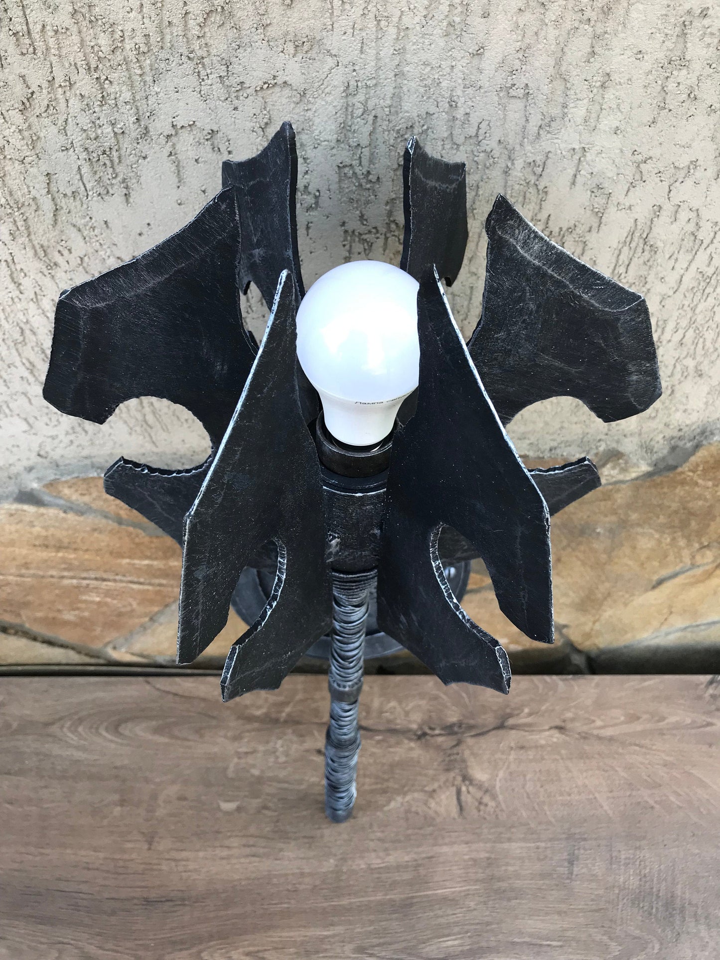 Wall sconce, Azogs mace, sconce light, wall lamp, mace, war mace, hand forged mace, flail, sconce, castle decor, medieval