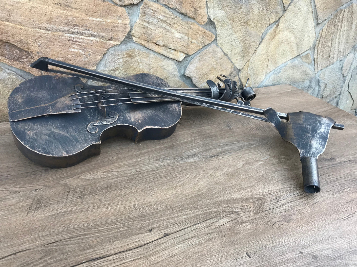 Hand forged violin, violin, music, gift for musician, music decor, music gift, birthday gift, iron gift, 6th anniversary gift, piano, axe