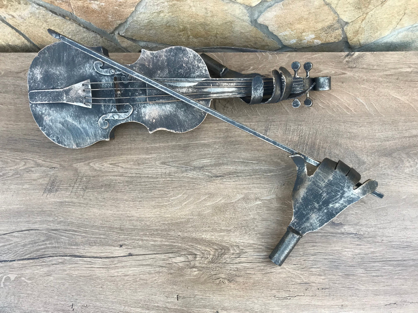 Hand forged violin, violin, music, gift for musician, music decor, music gift, birthday gift, iron gift, 6th anniversary gift, piano, axe