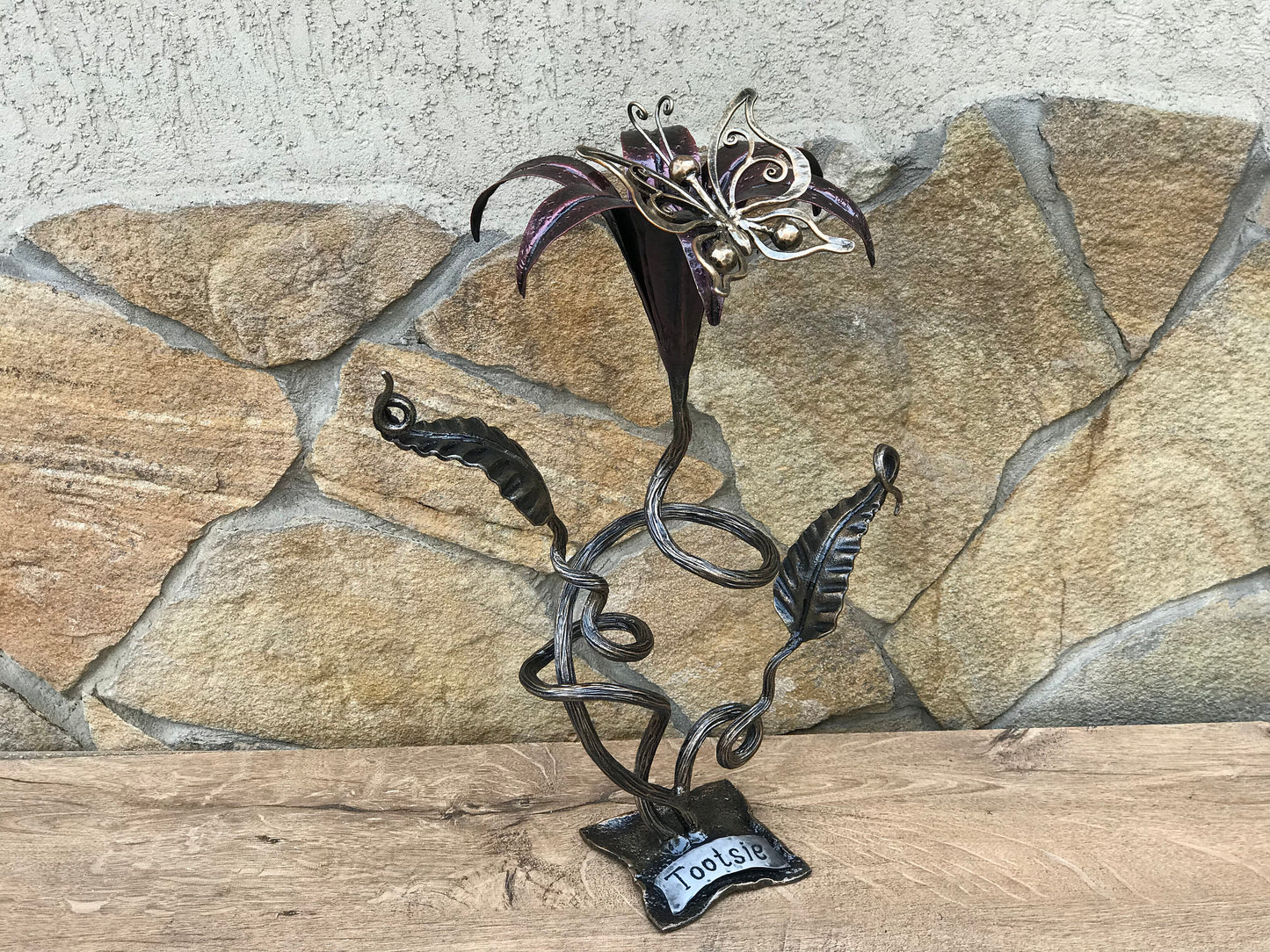 Personalized iron gift, iron lily, iron gifts,iron gift for her,iron sculpture,iron rose,anniversary gift,iron anniversary gift,Mother's day