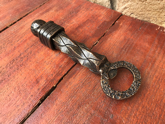 6 year anniversary gift for him, bottle opener, wine bottle opener, hand forged bottle opener,wrought iron bottle opener,beer bottle opener,