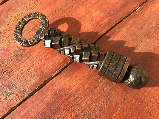 Iron anniversary gift for him, bottle opener, wine bottle opener, hand forged bottle opener, groomsmen gift, corkscrew, rustic bridal gift