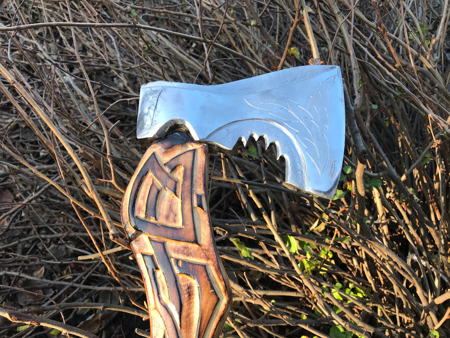 Dragon axe, dragon gift, dad axe, viking axe, hatchet, axe, wooden dragon, carved dragon, runic axe, pagan symbol, mens gifts,groomsmen gift