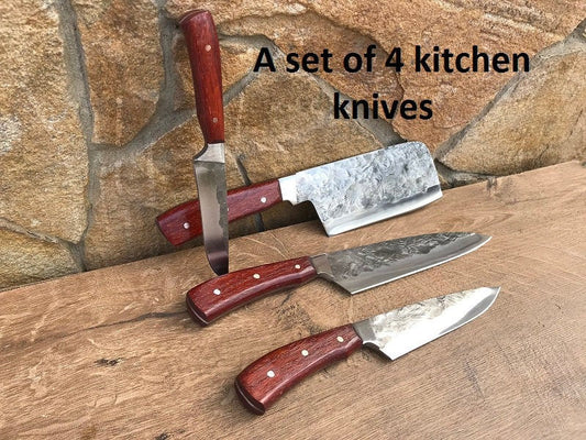 Knife set, kitchen knife, knife gift, culinary knife, knife, hand crafted knife, stainless steel knife, knife gift, steel gift, kitchen gift