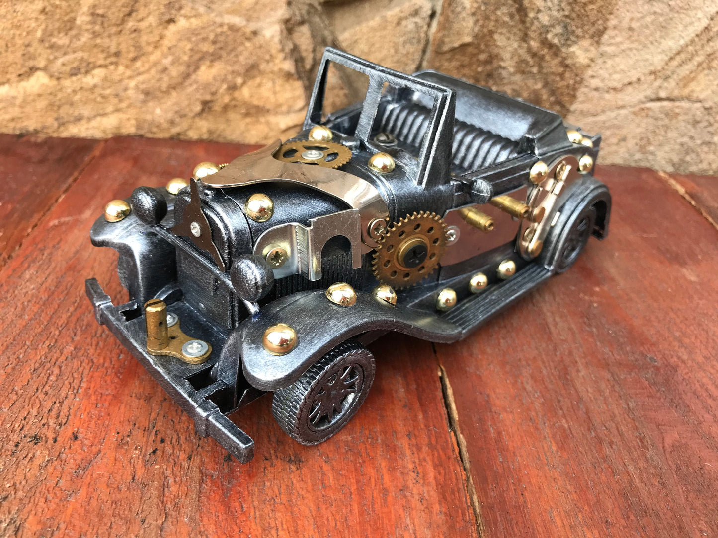 Steampunk car, car, retro car, industrial car, steampunk gift, DIY, steampunk machine, gears, industrial gift, junk art, car collectables