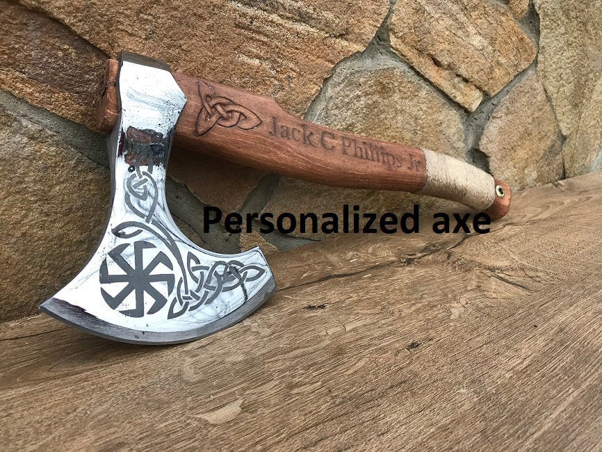 Personalized axe, personalized gift, personalized mens gifts, viking axe, hatchet, axe, runic axe, runic, runes, pagan symbol, celtic axe