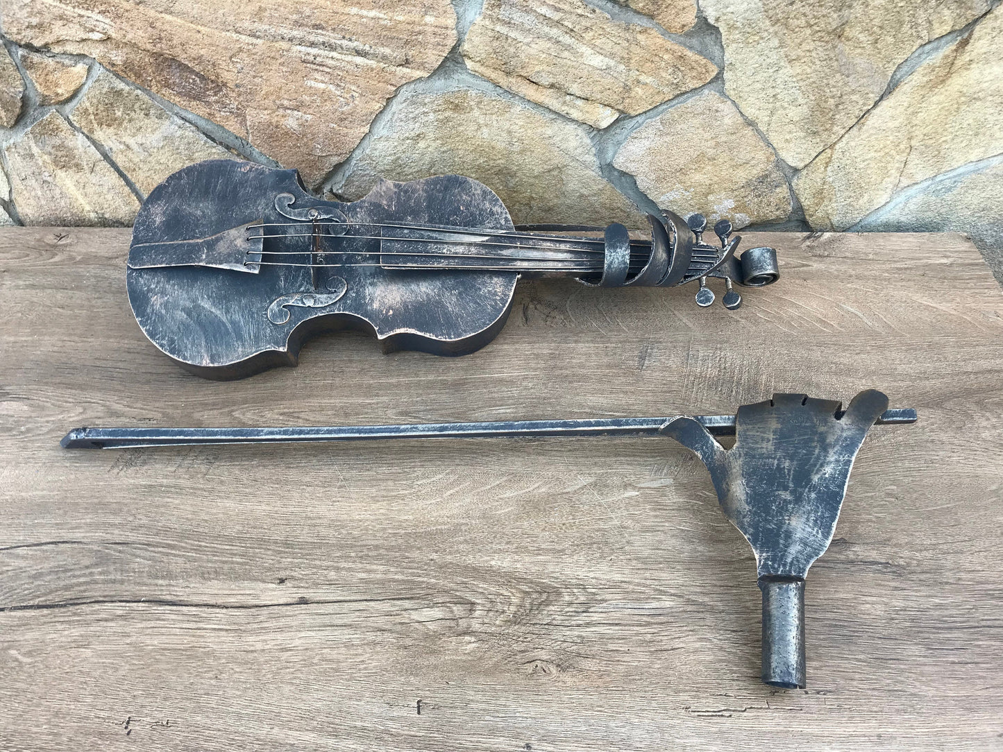 Hand forged violin, violin, music, gift for musician, music decor, music gift, birthday gift, iron gift, 6th anniversary gift, piano, axe