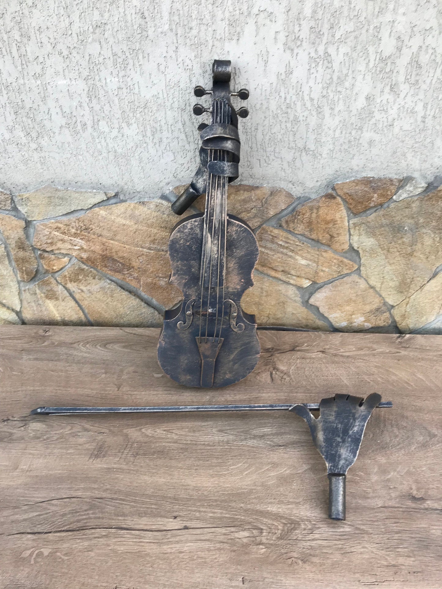 Hand forged violin, violin, music, gift for musician, music decor, music gift, birthday gift, iron gift, 6th anniversary gift, piano, axe